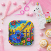 Assiettes En Carton Art guitare (Fête)