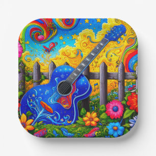 Assiettes En Carton Art guitare