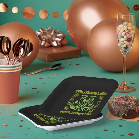 Assiettes En Carton Art maori néo-zélandais (Multi)