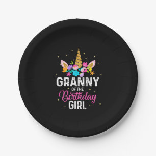 Assiettes En Carton Art Mère Granny Of The Birthday Girl Birthday