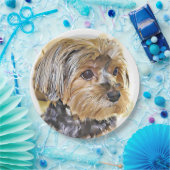 Assiettes En Carton Art mignon de chiot de Yorkshire Terrier de yorkie (Fête)