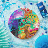 Assiettes En Carton Art moderne Abstrait des fluides (Fête)