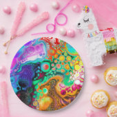 Assiettes En Carton Art moderne Abstrait des fluides (Fête)