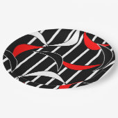 Assiettes En Carton Art moderne noir, blanc, rouge (Angle)