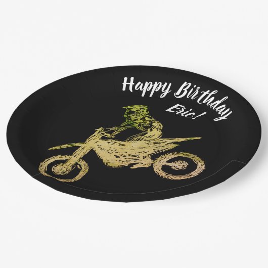 Assiettes En Carton Art Motocross (Angle)