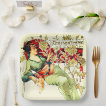 Art nouveau Alphonse Mucha Chrysanthème automne