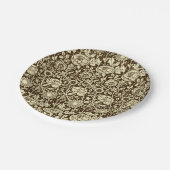 Assiettes En Carton Art Nouveau Carnation Damas, Brown et crème (Angle)