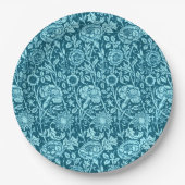 Assiettes En Carton Art nouveau Carnation Damask, Indigo et Sky Blue (Devant)