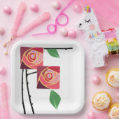 Assiettes En Carton Art nouveau rose (Fête)