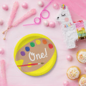 Assiettes En Carton Art Paint Palette Cute 1ère fête d'anniversaire (Fête)