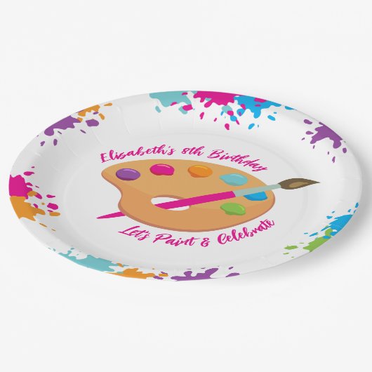 Assiettes En Carton Art Party Craft Painting Girly Birthday Party (Angle)