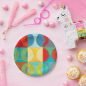 Assiettes En Carton Art Pop brillant avec cercles et Carré (Fête)