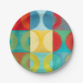Assiettes En Carton Art Pop brillant avec cercles et Carré (Devant)