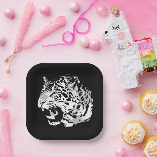 Assiettes En Carton Art pop Jaguar (Fête)