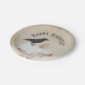 Assiettes En Carton Art populaire Bonne récolte Citrouille blanc (Angle)