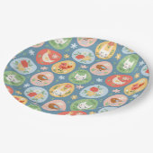 Assiettes En Carton Art populaire Oeufs de Pâques Chat, Lapin, Pousset (Angle)