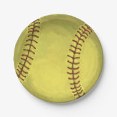 Assiettes En Carton Art Softball Peint (Devant)
