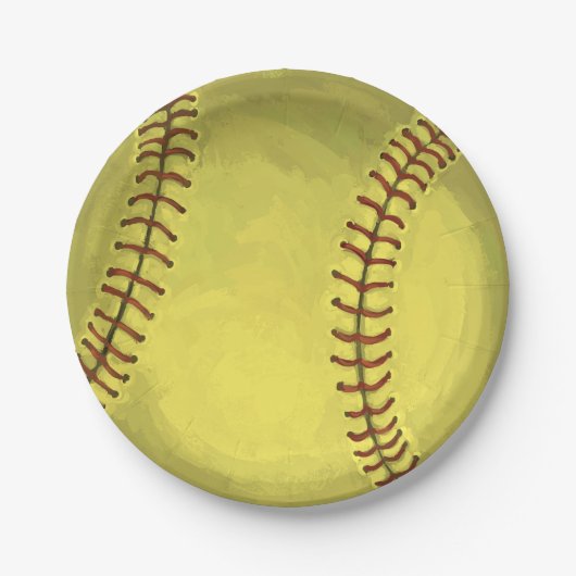 Assiettes En Carton Art Softball Peint (Devant)