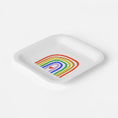 Assiettes En Carton Artisan Rainbow Heart coloré moderne amusant (Angulaire)
