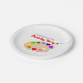 Assiettes En Carton Artiste Arc-en-ciel Palette Peinture Anniversaire (Angle)