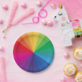 ASSIETTES EN CARTON ARTISTE DE ROUE DE COULEUR (Fête)