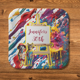 Assiettes En Carton Artiste peintre des accessoires de la fête Sip et