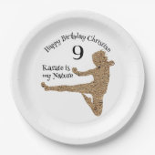 Assiettes En Carton Arts Martiaux Japon Silhouette Karate Boy Annivers (Devant)