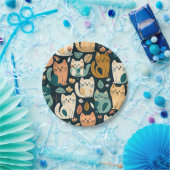 Assiettes En Carton Artsy Chat Motif mignonne (Fête)