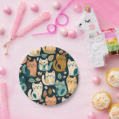 Assiettes En Carton Artsy Chat Motif mignonne (Fête)