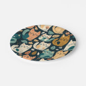 Assiettes En Carton Artsy Chat Motif mignonne (Angle)