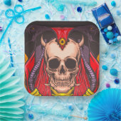 Assiettes En Carton Artsy Skull (Fête)
