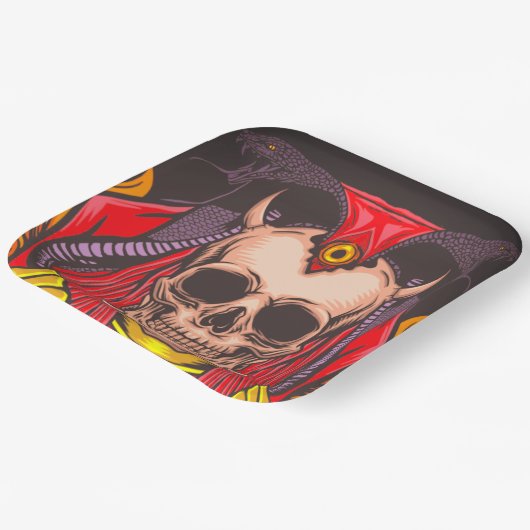 Assiettes En Carton Artsy Skull (Angulaire)