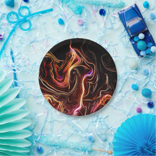 Assiettes En Carton Artsy Swirls (Fête)