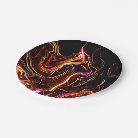 Assiettes En Carton Artsy Swirls (Angle)