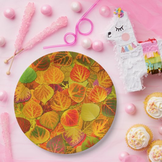 Assiettes En Carton Aspen laisse à collage le mélange solide 1 (Fête)