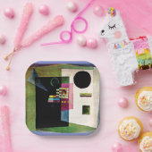 Assiettes En Carton Asserting, abstract painting by Kandinsky, (Fête)