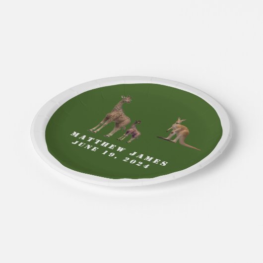 Assiettes En Carton Assimilé Animaux Thème Baby shower Plaque en papie (Angle)