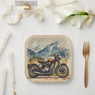 Assiettes En Carton Assises de moto pour anniversaire ou baby shower 