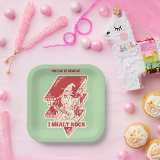 Assiettes En Carton Assistant lecture de guitare (Fête)