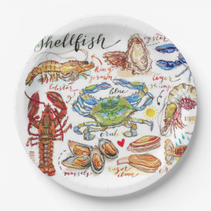 Assiettes En Carton Assortiment de fruits de mer pour fête