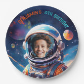 Assiettes En Carton Astronaut Deep Space Sky Planets Photo Birthday (Devant)