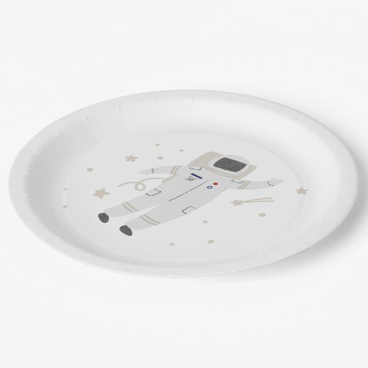 Assiettes En Carton Astronaut & Stars Space Anniversaire (Angle)
