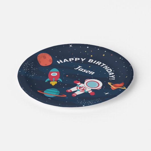 Assiettes En Carton Astronaut vaisseau spatial Rockship (Angle)