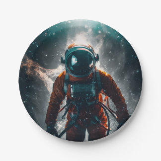 Assiettes En Carton Astronaute dans l'espace