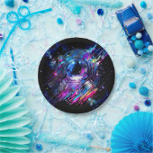 Assiettes En Carton Astronaute de l'espace étoilé couleur (Fête)