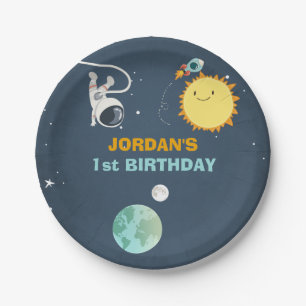 Assiettes En Carton Astronaute de Rocket d'anniversaire de plaques à