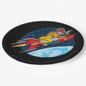 Assiettes En Carton Astronome vintage rétro-spatiale (Angle)