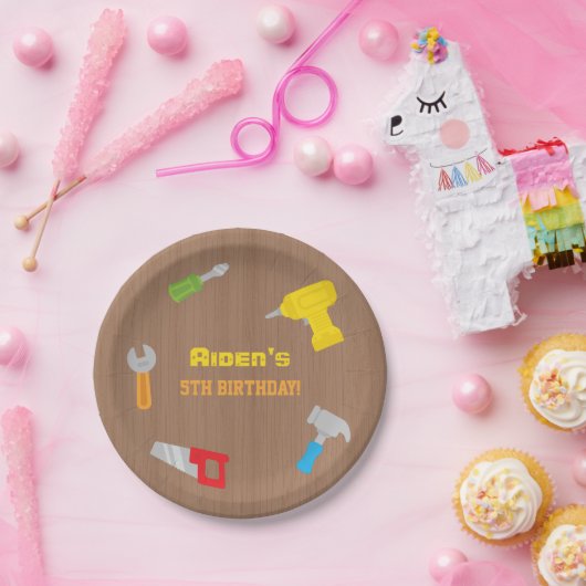 Assiettes En Carton Atelier d'outils Garçons Fournitures de fête d'ann (Fête)