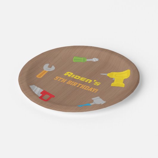 Assiettes En Carton Atelier d'outils Garçons Fournitures de fête d'ann (Angle)