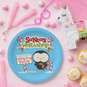 Assiettes En Carton Atelier père Noël Penguin (Fête)